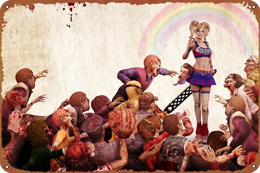 Home Bar And Restaurant - Videospiel-Lollipop-Chainsaw Metall-Aluminium-Poster Retro-Heimdekoration Bar Büro Café