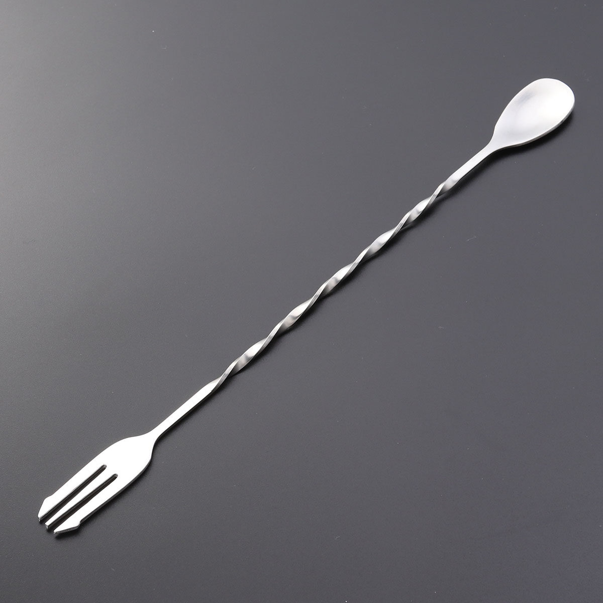 Bar Spoon Twisted - 304 Edelstahl Cocktail-Stick, Löffel, Mischgabel, gedrehter