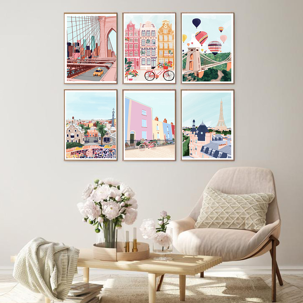 Home Barcelona - Nordic Vintage Reise Städte Poster New