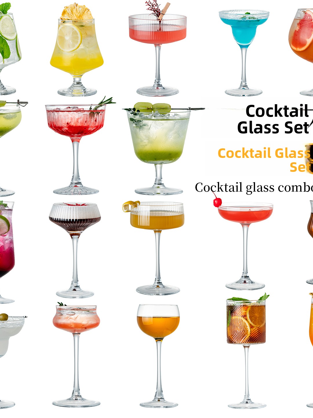 Old Fashioned Glass - Premium Kristallglas-Cocktail-Set Vintage Bar Highball Margarita