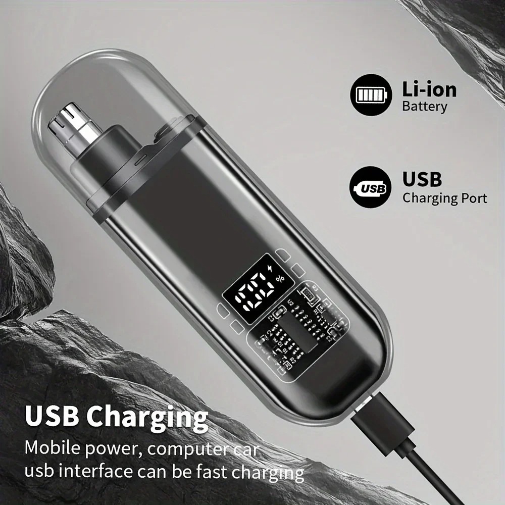 Home Barbershop - Nasen- und Ohrenhaarschneider für Männer, USB-Schnellladung,