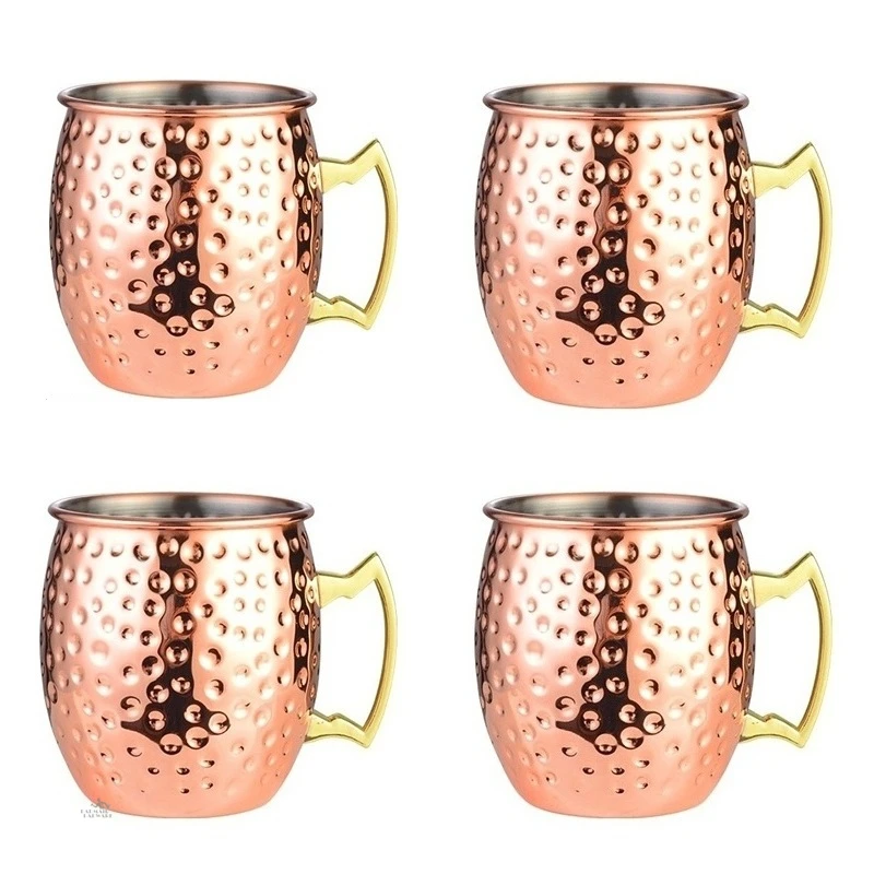 4 Stück 550ml gehämmerte, kupf – Mule Copper Mug Bewertung und Preis