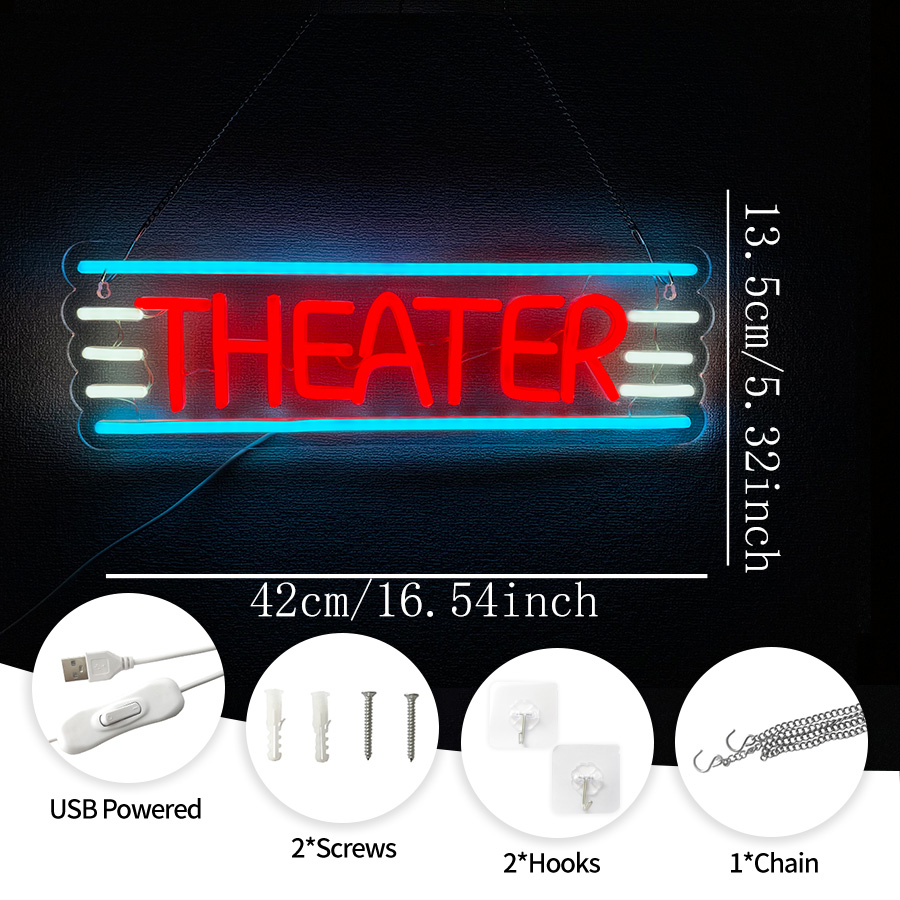 Theater-Neonschild für Wanddek – Home Bar And Theater Bewertung und Preis