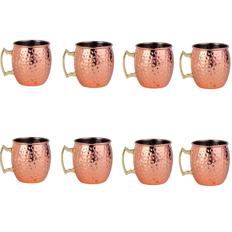 8-teiliges Set aus gehämmerten – Mule Copper Mug Bewertung und Preis