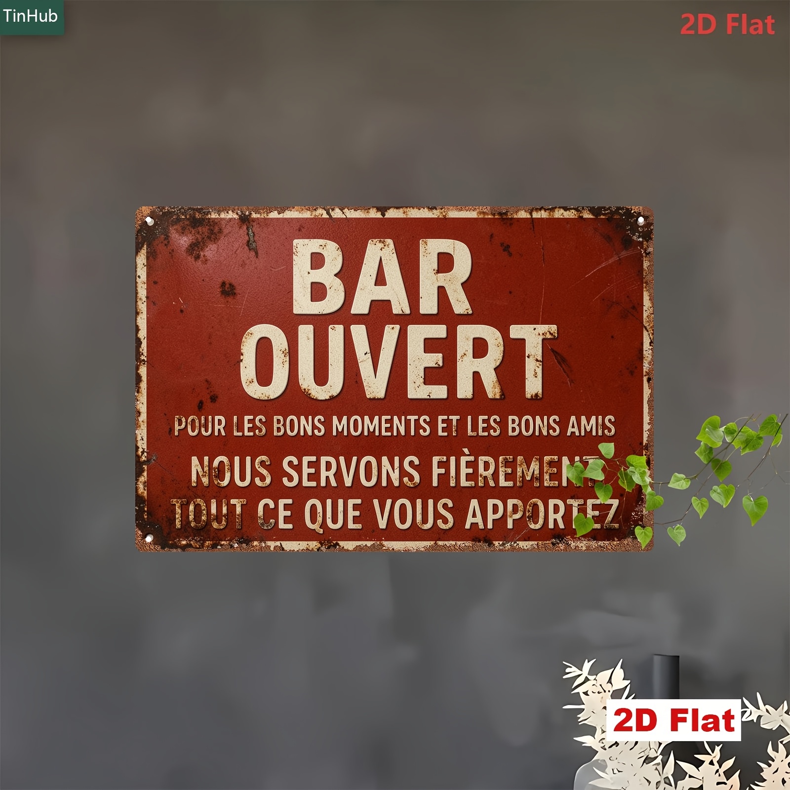 2D-Metallschild, französische  – Home Bar And Restaurant Bewertung und Preis