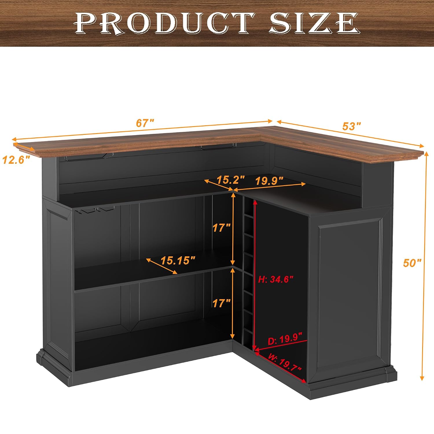 L-förmiger Hausbarschrank mit  – Home Bar Setup Bewertung und Preis